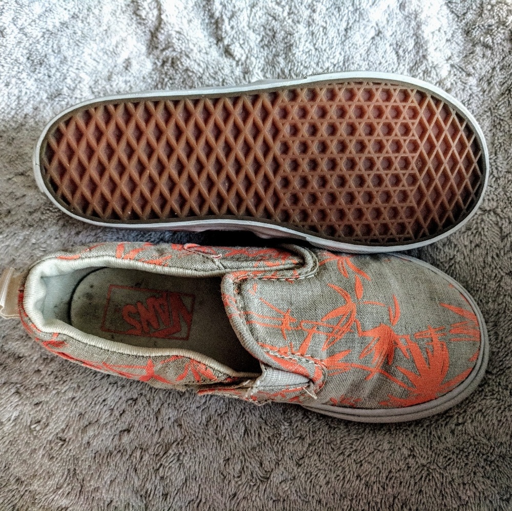 Toddler Vans Slip On, biege/coral, sz11